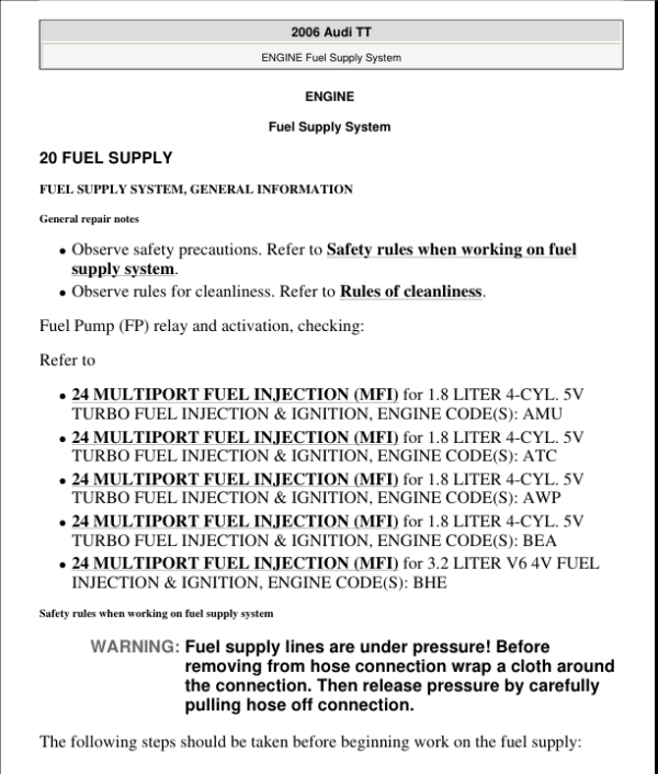 fuel supply Manual