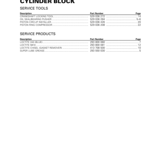 SSV 2017 Cylinder block (Maverick X3) Shop tmr2017 020 Manual