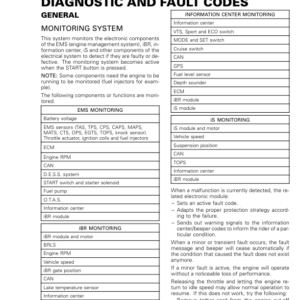 Diagnostic and Fault Codes (GTX, RXP, RXT Series WAKE PRO) Manual