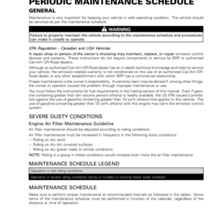 ATV 2020 Periodic Maintenance Schedule Shop Supp vmr2020 002 Manual