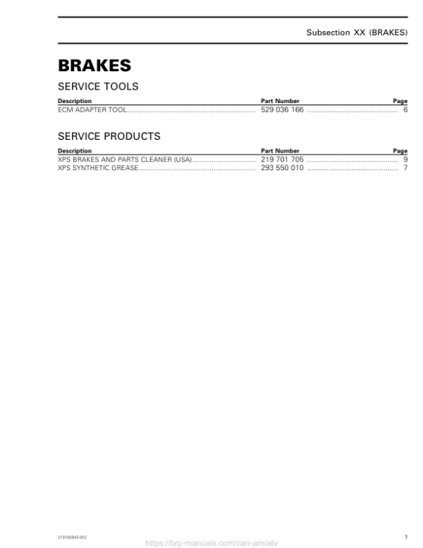 ATV MY18 Brakes 219100885 052 Manual