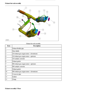 Exhaust System Component Location G2222293 Manual