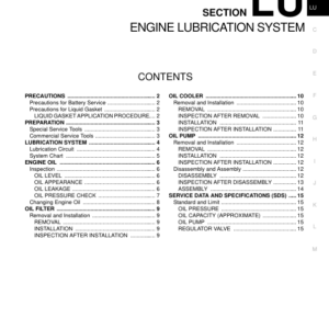 ENGINE LUBRICATION SYSTEM Manual