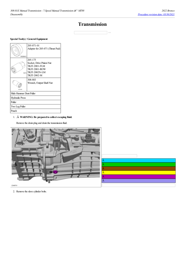 Transmission G2218126 Manual