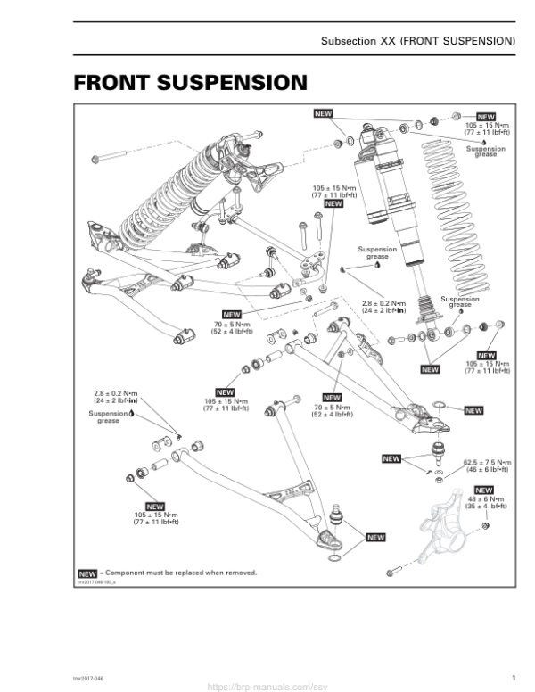 SSV 2017 Front Suspension (Maverick X3) Shop tmr2017 046 Manual