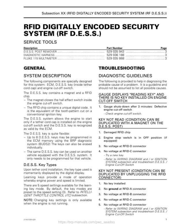 Radio Frequency Digitally Encoded Security System 219101005 029 en Manual