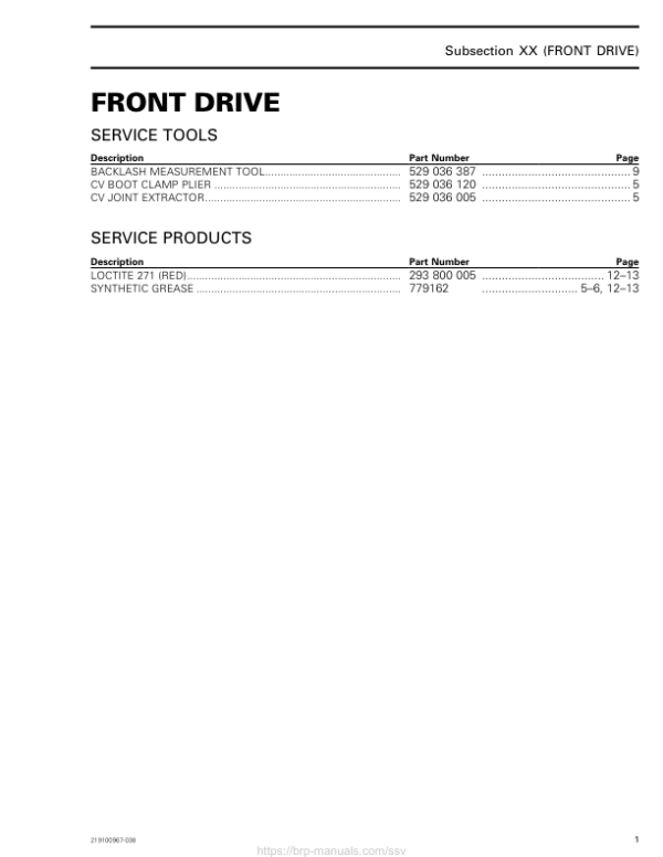 SSV 2019 Front Drive 219100967 038 Manual