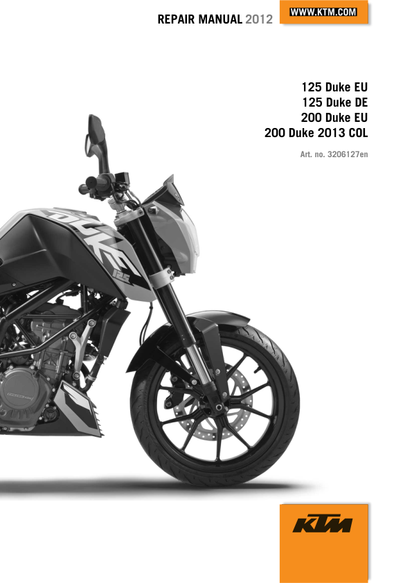 KTM Duke 125 Repair Manual