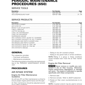 ATV 2015 OUTLANDER 6X6 (Periodic Maintenance Procedures 650) Shop 04cF82AAE SM51Y015S00 vmr2015 107 Manual