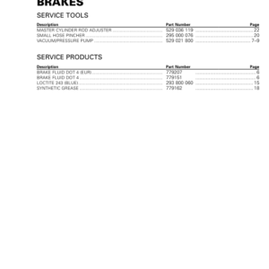 ON ROAD Brakes Shop 219100953 030 Manual