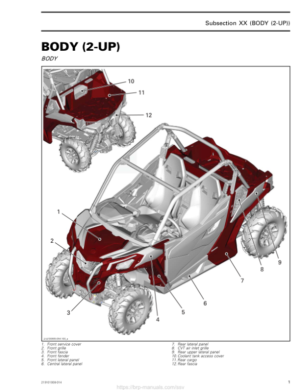 SSV 2020 Body 2 UP (Trail Sport) 219101008 014 Manual