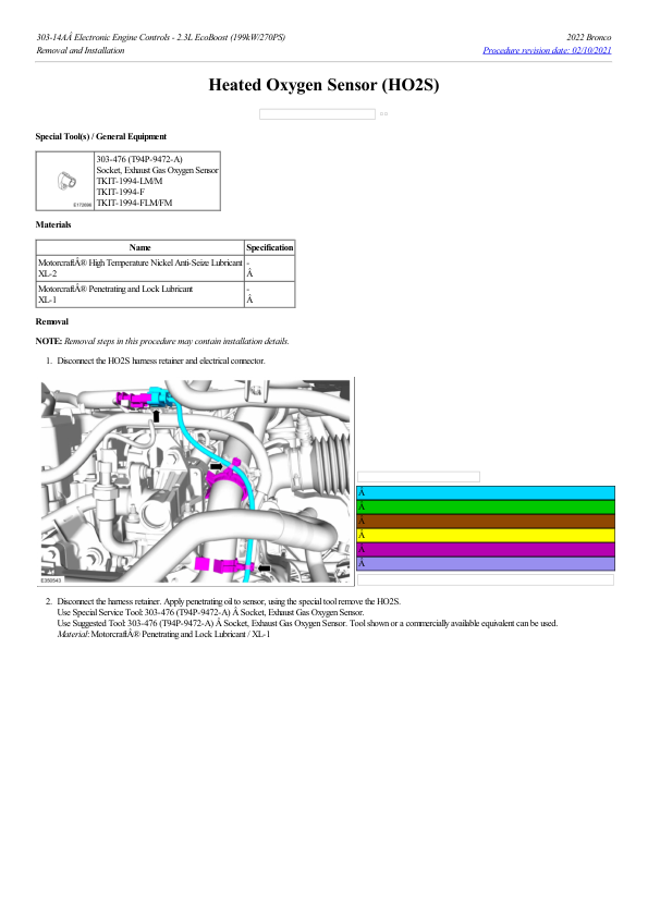 Heated Oxygen Sensor (HO2S) G2193263 Manual