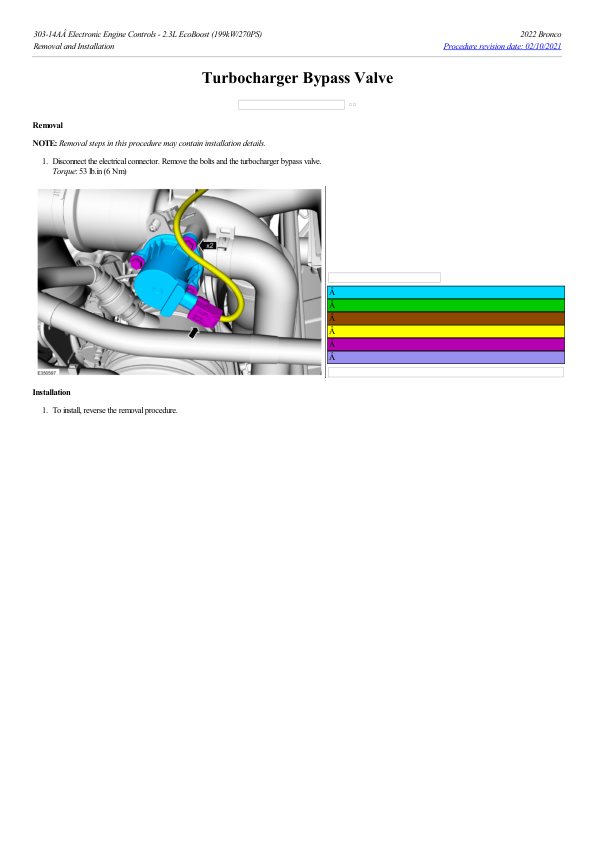 Turbocharger Bypass Valve G2193269 Manual