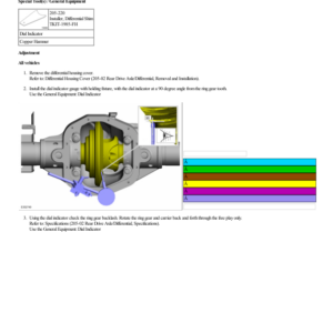 Ring Gear Backlash Adjustment G2223805 Manual