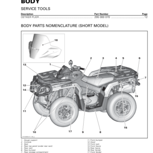 ATV Body Outlander (MY18 G2) Shop Supplement 219100883 011 Manual