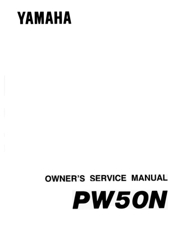 Yamaha PW50 Zinger 1985 1989 Manual