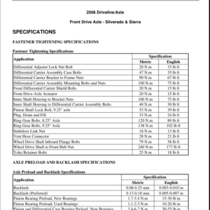 FRONT DRIVE AXLE Manual