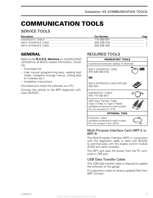 Road 2020 Communication Tools 219101011 007 Manual