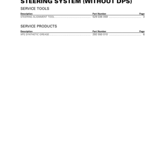 SSV Steering System without DPS Shop tmr2014 032 Manual