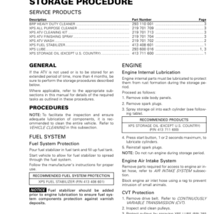 ATV MY18 Storage Procedures 219100885 009 Manual