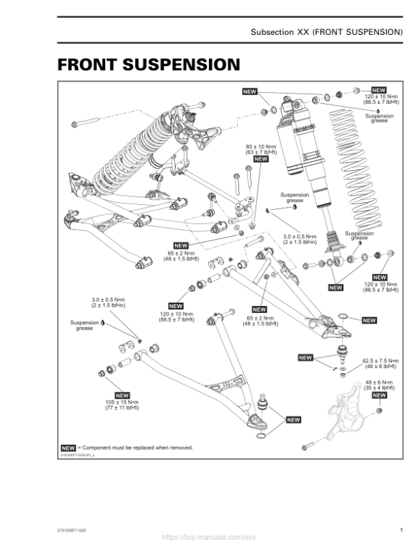 SSV 2019 Front Suspension Maverick Shop Supp 219100971 029 Manual