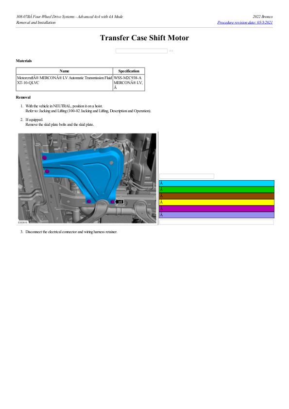 Transfer Case Shift Motor G2203140 Manual