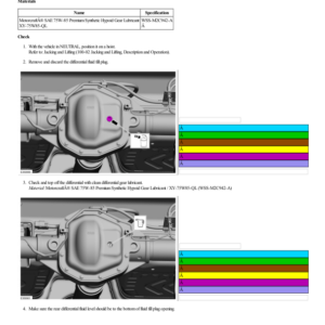 Differential Fluid Level Check G2223804 Manual