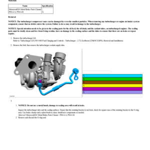 Turbocharger Coolant Supply Tube LH G2193101 Manual