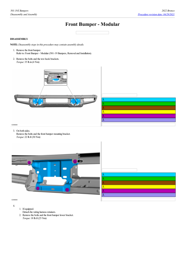 Front Bumper Modular G2236926 Manual