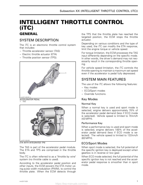 SSV 2017 Intelligent Throttle Control (Maverick X3) Shop tmr2017 029 Manual