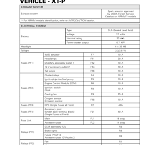 SSV 2019 Technical Specifications Vehicles (XT P) 219100967 033 Manual