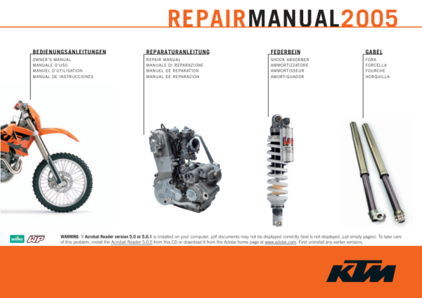 2000-2007 KTM 250 400 450 525 SX EXC repair Manual