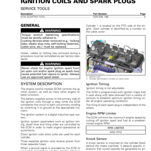 IGNITION COILS AND SPARK PLUGS (1630ACE) Manual