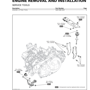 SSV 2018 Engine Removal (MAVERICK TRAIL) Shop 219100905 011 Manual