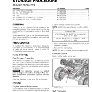 SSV 2017 Storage Procedures (Maverick X3) Shop tmr2017 008 Manual