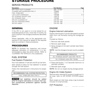 ATV 2019 Storage Procedure Shop Supp 219100991 008 Manual