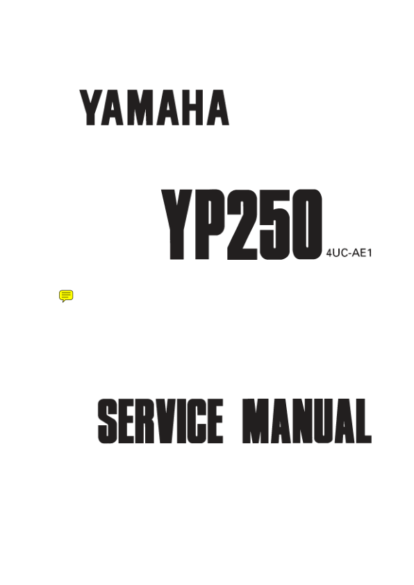 Yamaha YP250 SM 1996 Manual