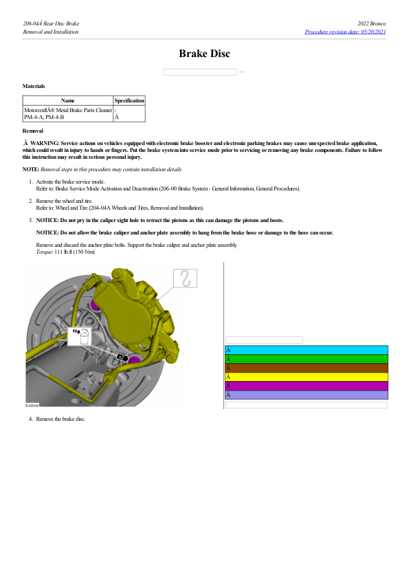 Brake Disc G2223116 Manual