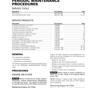 SSV 2019 Periodic Maintenance Procedures Maverick Trail Shop Supp 219100969 007 Manual