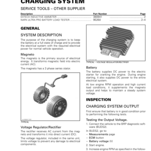 SSV 2018 Charging System (MAVERICK X3 X rc) Shop Supp 219100903 007 Manual