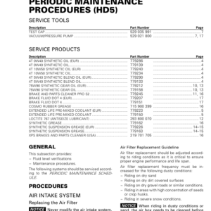 SSV 2019 Maintenance Procedures (HD5) 219100967 006 Manual