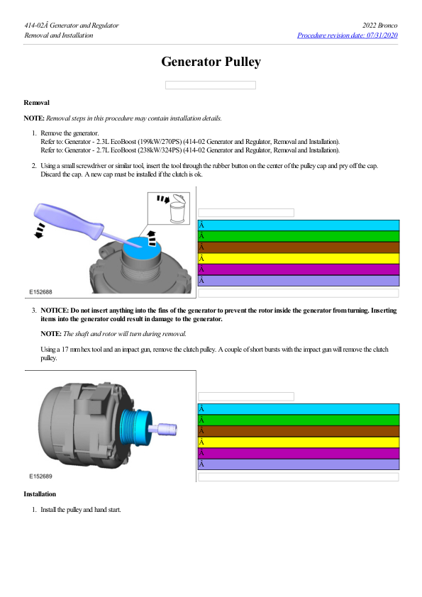 Generator Pulley G2214360 Manual