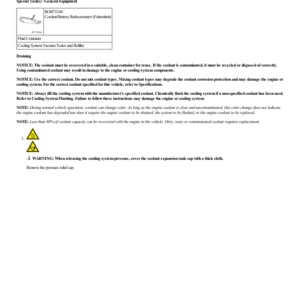 Engine Cooling System Draining, Vacuum Filling and Bleeding G2225014 Manual