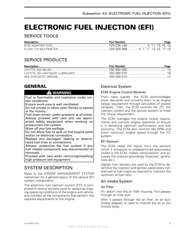 SSV 2018 EFI Maverick Trail RTX1000MY18 012 Manual