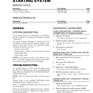 SSV S05 SS05 Starting System Shop Commander Version 9BA tmr2013 033 Manual