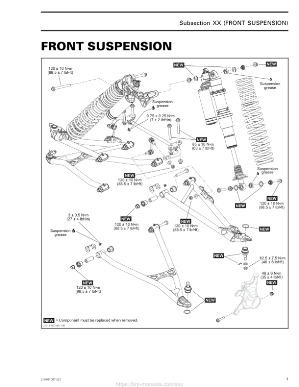 SSV MY20 Front Suspension (Maverick suppl.) 219101007 021 en Manual