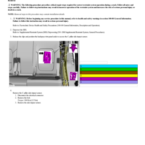 C Pillar Side Impact Sensor 5 Door G2208791 Manual