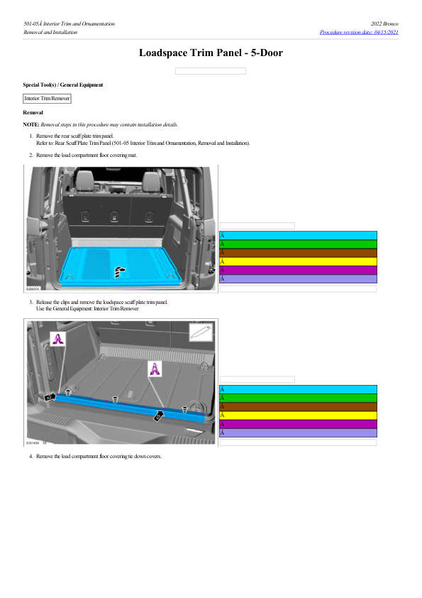 Loadspace Trim Panel 5 Door G2217658 Manual