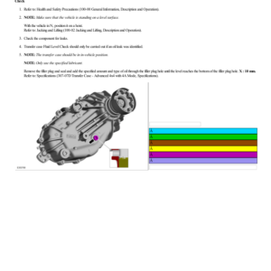 Transfer Case Fluid Level Check G2203053 Manual