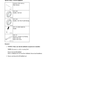 Halfshaft Seal RH G2235869 Manual